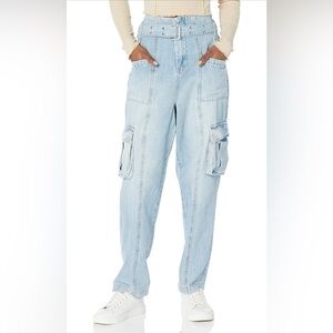 BlankNYC Free People High Waist Belted Cargo Jeans